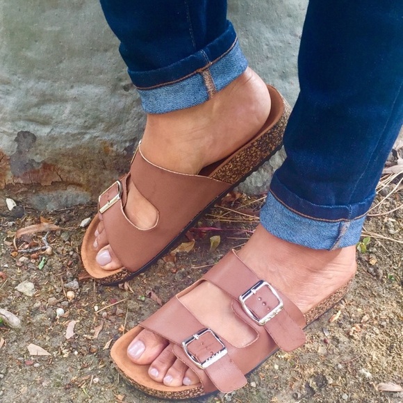 LAST 1🛑 chestnut double strap cork  sandal - Picture 4 of 7